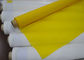 Χαμηλό ύφασμα αμπαρώματος μεταξιού πολυεστέρα επιμήκυνσης για την εκτύπωση οθόνης, άσπρο/κίτρινο χρώμα